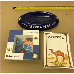 GR OF 3, ADVERTISING ASHTRAYS