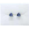 Image 1 : New 1 CT Trillion Cut Tanzanite Earrings