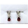 Image 1 : New Garnet & Diamond Sterling Silver Earrings