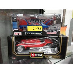 1 Maisto & 1 Burago Die Cast Scale Model Cars