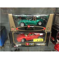 2 Burago 1:18 Scale Die Cast Model Cars