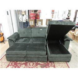 New Green Microfiber Sectional Sofa Bed