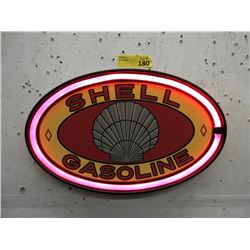 New Illuminated Shell Gasoline Sign - 10" x 16"