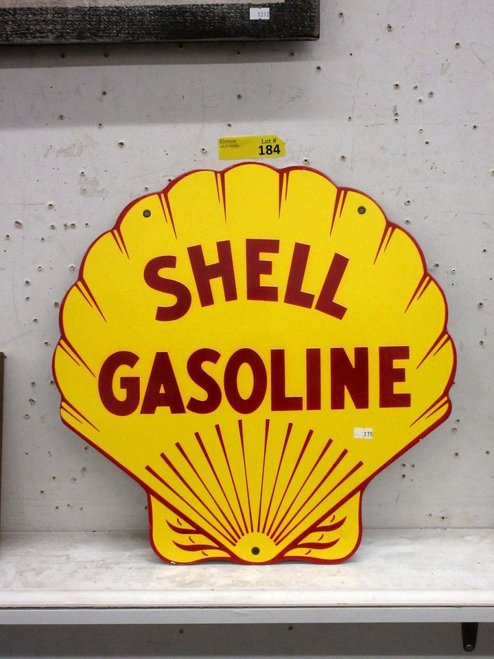 Porcelain Shell Gasoline Clam Shell Sign - 18