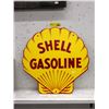 Image 1 : Porcelain Shell Gasoline Clam Shell Sign - 18"