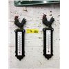 Image 1 : 2 New Cast Iron Rooster Thermometers - 3" x 11"