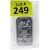 Image 1 : 1 Oz Miner & Mule motif .999 Silver Bar