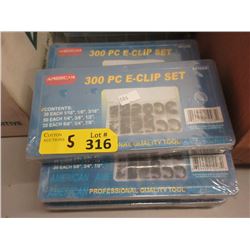 5 New 300 Piece E-Clip Sets