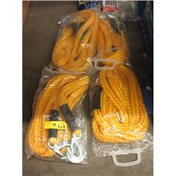 4 New 25 Foot Braided Nylon Tow Ropes