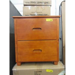 2 New Brown 2 Drawer Wood Nightstand