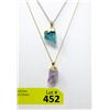 Image 1 : 2 Gemstone Healing Necklaces- 1 " Gemstones