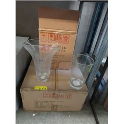 2 Cases of Clear Glass Vases