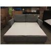 Image 1 : New Grey Fabric Upholstered Pull Out Sofa Bed