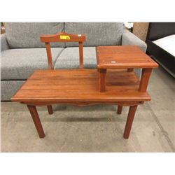 Vintage Oak Phone Table / Bench