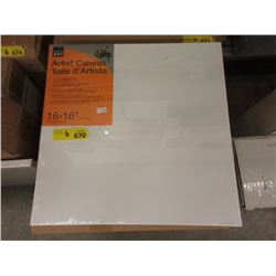 6 New 16  x 16  Artist Canvases