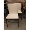 Image 1 : Pair of Fabric Upholstered Wood Dining Chairs