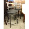 Image 1 : 2 Black 24" Metal Swivel Stools with Cushion Seats