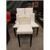 Image 1 : 4 Ivory Dining Chairs and 1 Stool