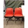 Image 1 : 2 Vintage Orange Swivel Chairs