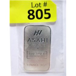 1 Oz. .999 Fine Silver Ashai Refining Bullion Bar