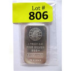 1 Oz. .999 Fine Silver Engelhard Bullion Bar