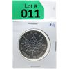Image 1 : 1 Oz .9999 Fine Silver 2012 Canada Maple Leaf Coin