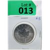 Image 1 : 1 Oz .9999 Fine Silver 2014 Canada Maple Leaf Coin