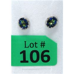 New Ocean Blue Mystic Topaz & Diamond Earrings