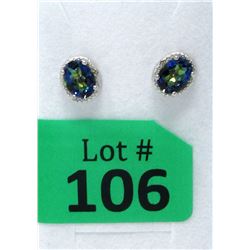 New Ocean Blue Mystic Topaz & Diamond Earrings