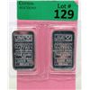 Image 1 : Two 1 Oz. Johnson Matthey .999 Fine Silver Bars