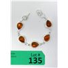 Image 1 : Orange Baltic Amber Toggle Bracelet