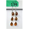 Image 1 : New Orange Baltic Amber Dangle Earrings