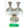 Image 1 : Three Vintage Sterling Silver Candle Holders