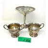 Image 1 : Vintage Sterling Silver Stand, and Cream & Sugar
