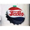 Image 1 : 18" Embossed Metal Pepsi Cola Bottle Cap Sign