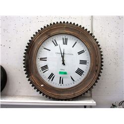 New 30" Wood Framed Union Station Wall Clock