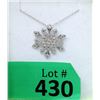 Image 1 : .925 Silver Snowflake Necklace w/Diamond Center