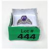 Image 2 : 2.4 Carat Amethyst & Diamond Sterling Silver Ring