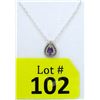 Image 1 : Amethyst & Diamond Sterling Silver Pendant