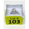 Image 2 : Green Amethyst & Diamond Sterling Silver Ring