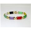 Image 1 : Multi Colour Jade Bracelet with Safety Catch