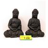Image 1 : Pair of Pottery Buddha Statues - 6" x 4" x 9"