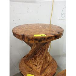 Handcrafted Twisted Pine Slab End Table