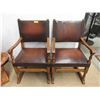 Image 1 : Pair of Vintage Solid Oak Arm Chairs