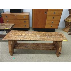 Handcrafted Live Edge Pine Coffee Table / Bench