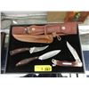 Image 1 : 3 Stainless Steel Knives with Sheaths