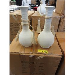 2 Cases of 9 New 12" Cream Vases