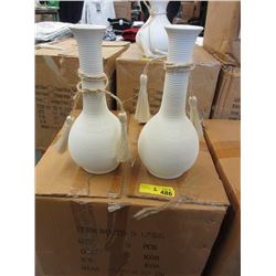 2 Cases of 9 New 12" Cream Vases