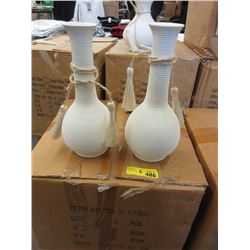 2 Cases of 9 New 12" Cream Vases