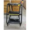 Image 1 : Metal 3 Step Rolling Stool - 20" Wide